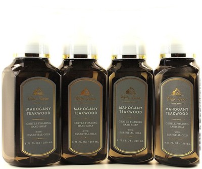 QTY 4 - Bath & Body Works MAHOGANY TEAKWOOD Gentle Foaming Hand Soap 8.75oz