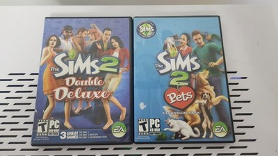 The Sims 2 Double Deluxe & Pets PC w/ Cases, Manuals, Discs EA Read Disc
