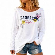 Kangaroos Damen Pullover Sweatshirt Weiß Log...