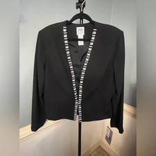 R M Richards Elegant Black Blazer with Silver Detailing Vintage