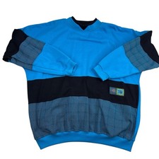 Vtg Gitano Techna Sweater Mens Large Color Block Geometric Print 80s 90s