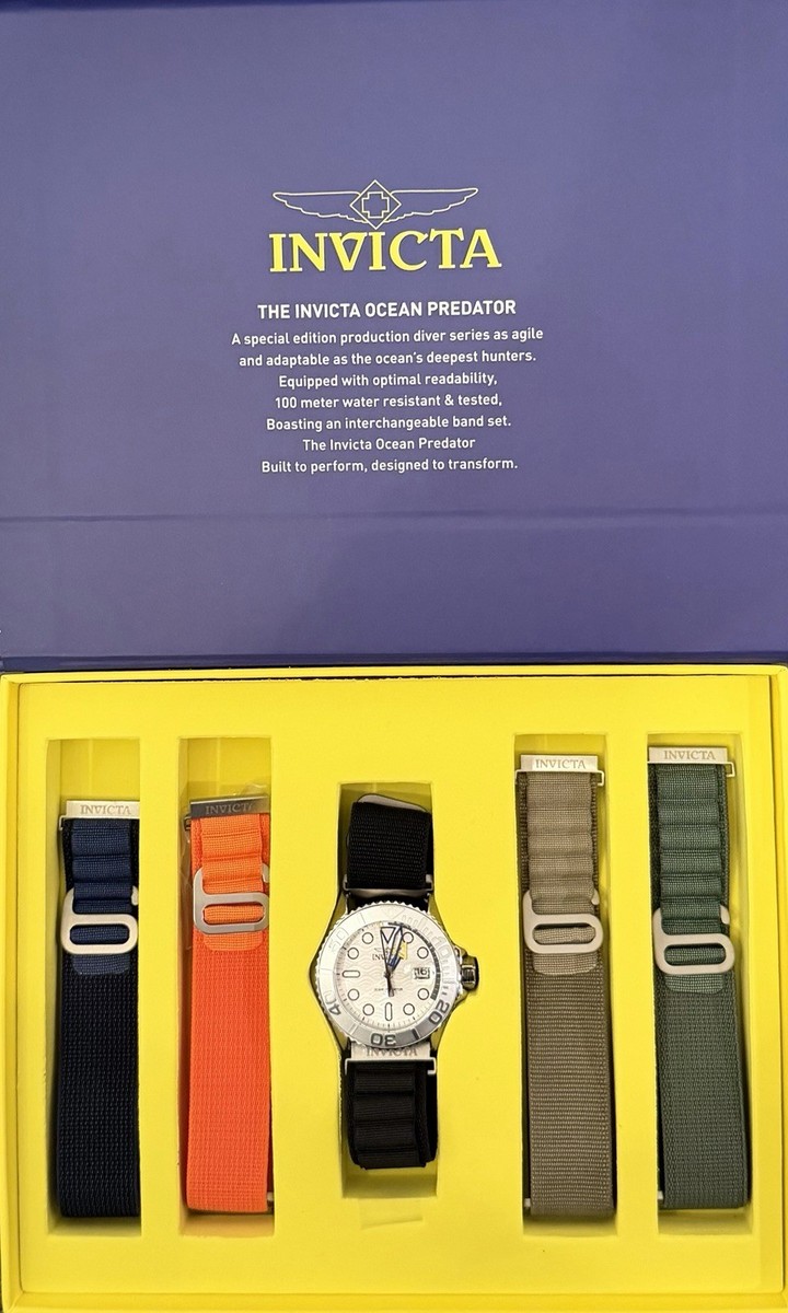 Invicta Ocean Predator With 5 Interchangeable Straps 44mm Men's