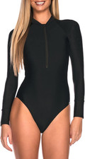 Women'S One Piece Swimsuits Long Sleeve Rash Guard UV Protection Surfing Swimsui