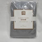 Pottery Barn Teen CLASSIC PLUSH Standard Pillow Sham Gray Euro Square Back Layer