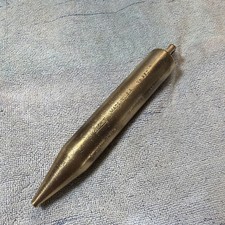 Vintage Solid Brass 1 lb . 3 oz Lufkin No. 590 PLUMB BOB Made in USA