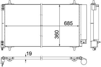 MAHLE AC 592 000S Kondensator, Klimaanlage für CITROËN,PEUGEOT