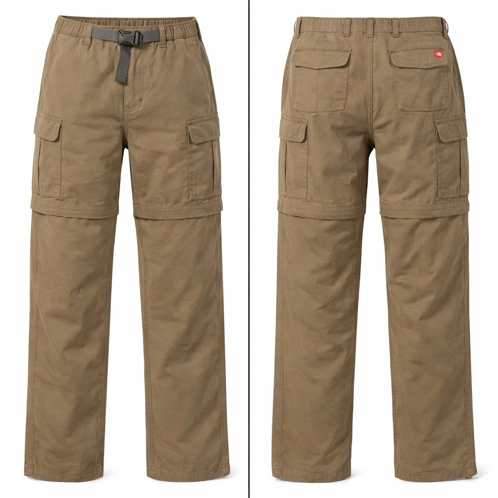 North Face Pants Mens Medium GRN Paramount Peak Cargo Convertible BELTED Hiking