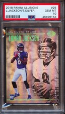 2018 Panini Illusions Lamar Jackson RC Rookie PSA 10 Ravens Trent Dilfer Holo