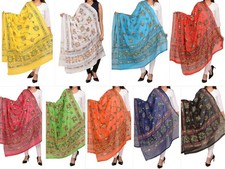Women Cotton Dupatta Embroidery Mirror Work Ethinic Stole Party Wear scarf Wrap