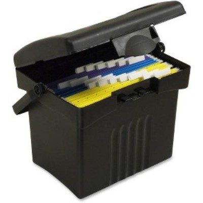 Storex Portable File Box - 14.5'' Height X 14'' Width X 11.3'' Depth External