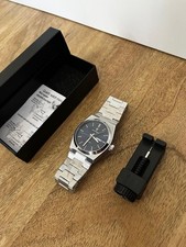 PODAGAR PD-1738 Men’s Quartz 38mm Day/Date navy blue Dial Silver Steel Bracelet