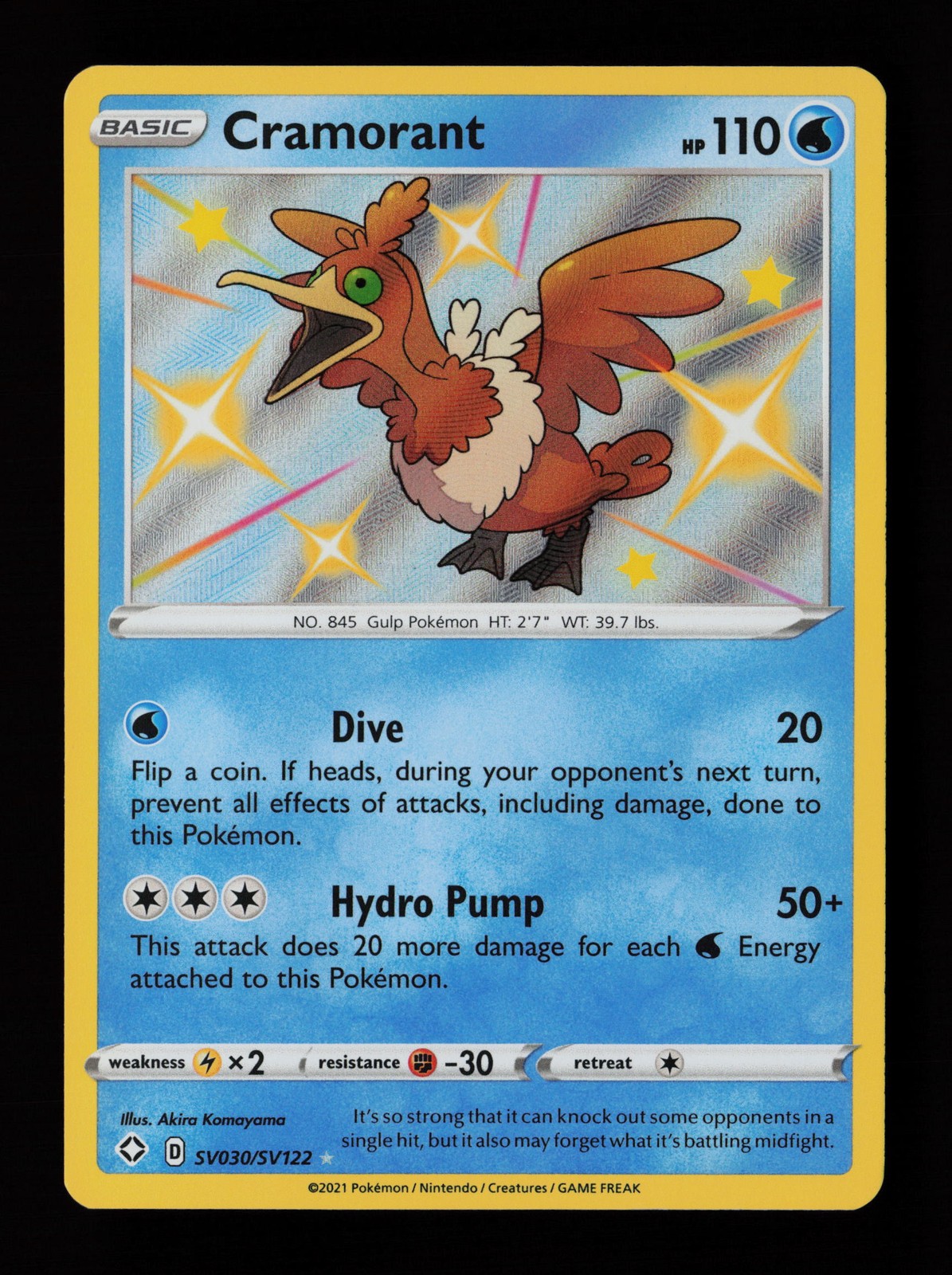 Cramorant SV030/SV122 Shiny Holo Rare Shining Fates: Shiny Vault Pokémon Card