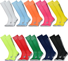 10 Pairs Kids Soccer Socks Stretchy Knee High Tube Colorful Football Athletic Te