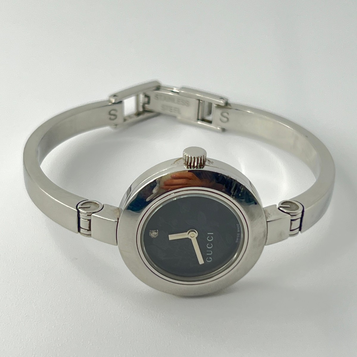 Excellent+++++] Gucci 105 Stainless Steel Ladies Watch Black 