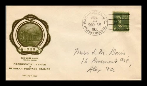 DR JIM STAMPS US COVER MARTIN VAN BUREN PRESIDENTIAL FDC SCOTT 813 RICE CACHET