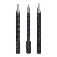 Premium Nail Punch Set Knurled Body Design Square Striking Head 3 Sizes