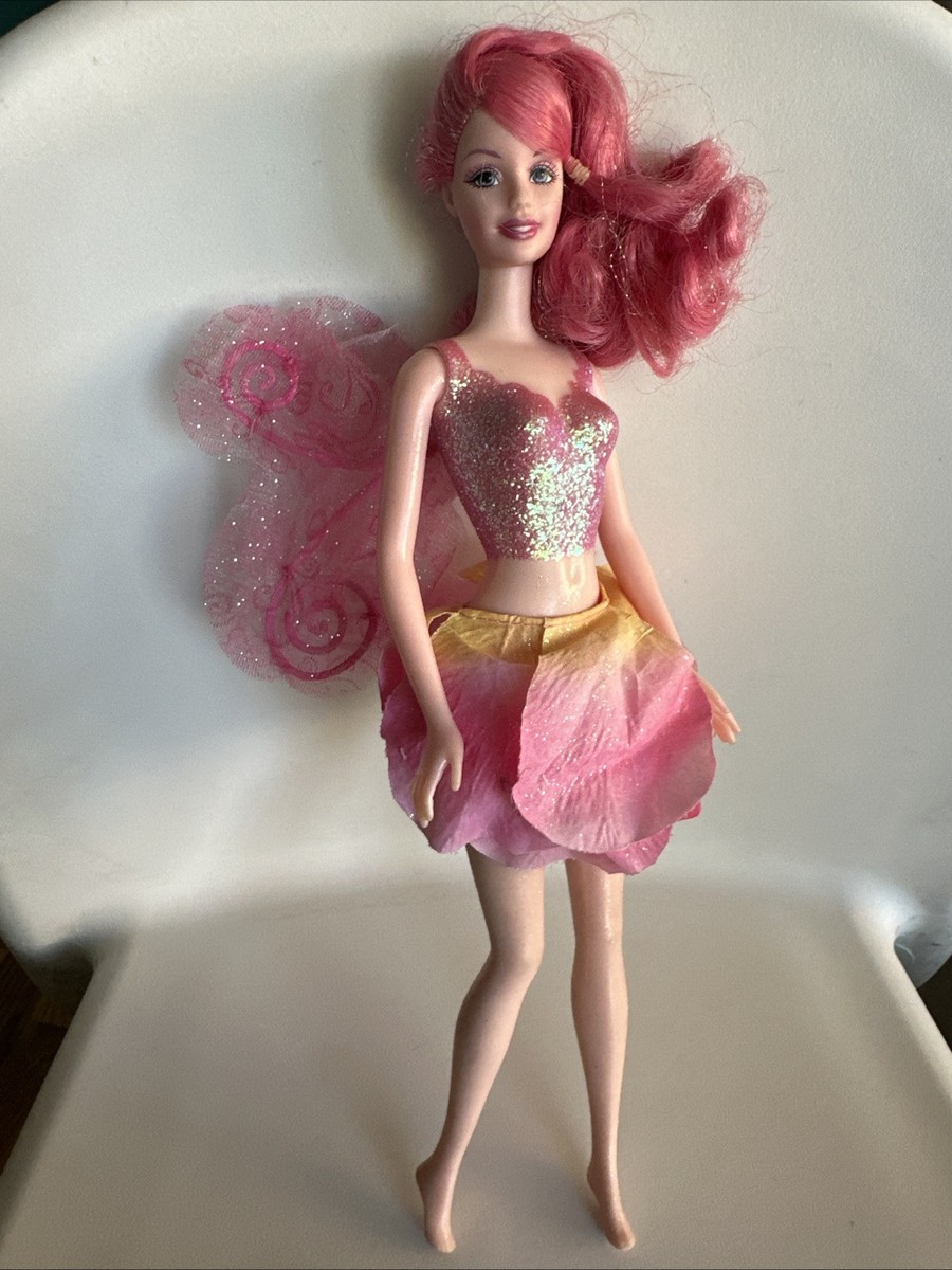 Mattel Barbie FAIRYTOPIA PINK SPARKLE FAIRY Doll with Wings 2003