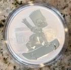 2020 Tuvalu The Simpsons Bart 1 oz Silver Coin In Capsule