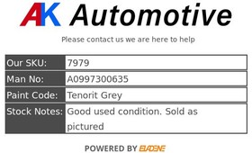 Mercedes E CLASS E220 CDI W212 2009~2012 - Rear Driver Door Catch A0997300635