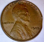 1945 ERROR CLIPPED Lincoln WHEAT Cent XF Coin Clip LOT #4   NR AUCTION