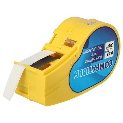 Schriftband für Brady BMP21-LAB BMP21-PLUS BMP21 Schwarz/Weiß Vinyl 9,35mm 6,4m