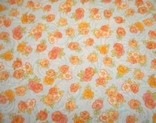 Quilt Fabric By Yard Lt Yellow Lt Pink Ivory Floral on Lt Aqua Premium Cotton C