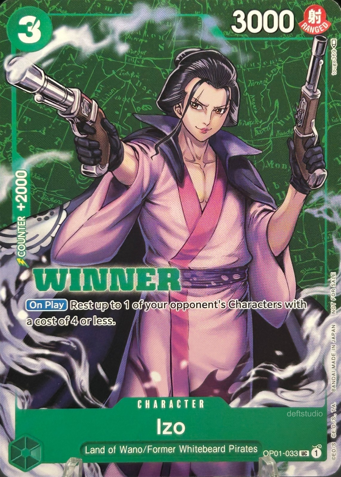 • Izo • OP01-033 Full Art Non Foil Tournament Pack Winner Stamp One Piece TCG NM