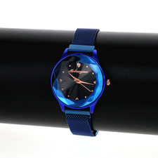 Women's Blue metallic Finish Easy to Use Magnetized Mesh Band