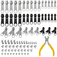 Universal Zipper Repair Kit Replacement Sliders Pulls With Pliers 85 PCS
