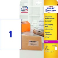 Avery Zweckform Transparente Adress Etiketten 210 X 297 Mm 25 Etiketten