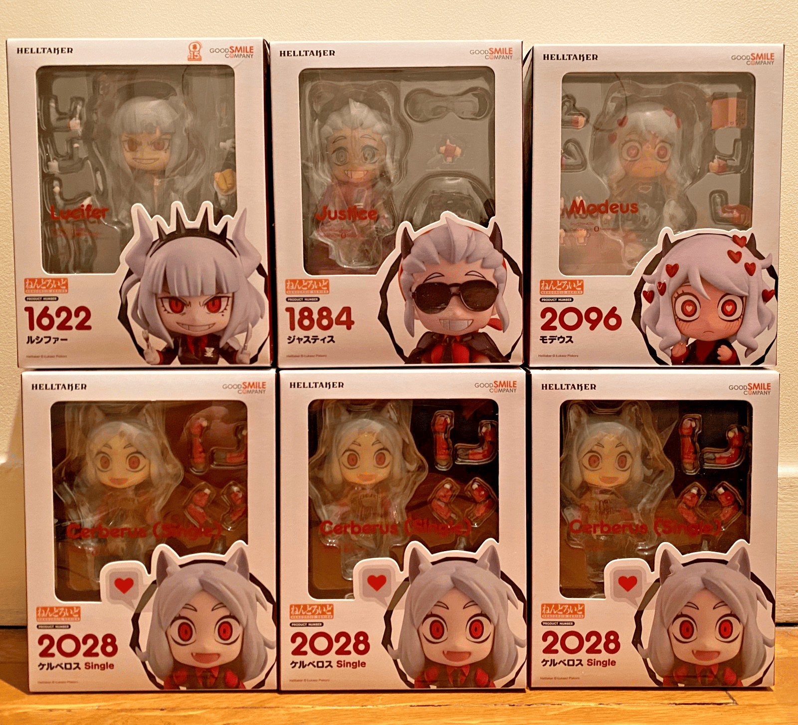 Helltaker - Lucifer (+ Sheet Bonus), Modeus, Justice and 3 Cerberus - Nendoroid