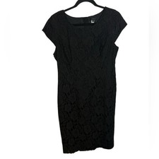J.Crew Black Floral Lace Cap Sleeve Sheath Dress Women's Size 10