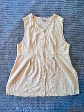 Trnka L Womens Yellow Floral Jacquard Tunic Vest Made in USA