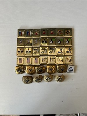 Huge Lot of 38 Vintage Boy Scout Cub Skill Awards Belt Loop Merit Loose BSA