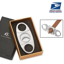Galiner Stainless Steel Cigar Cutter Sharp Knife Double Blades Scissors Gift Box