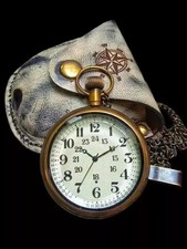 Nautical Vintage American Elgin Look Collectible Antique 2" Brass Pocket Watch