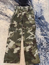 Old Navy Green Camo Pants Size 12 Slim Unisex Inseam Adjustable Waist