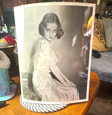 Vintage Bette Davis B&W Press Photo Lot of 2 Portrait Photographs