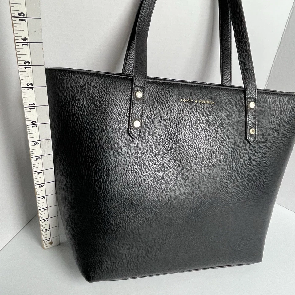 Poppy And Peonies Multitasker Tote In Black - Image 4 of 4
