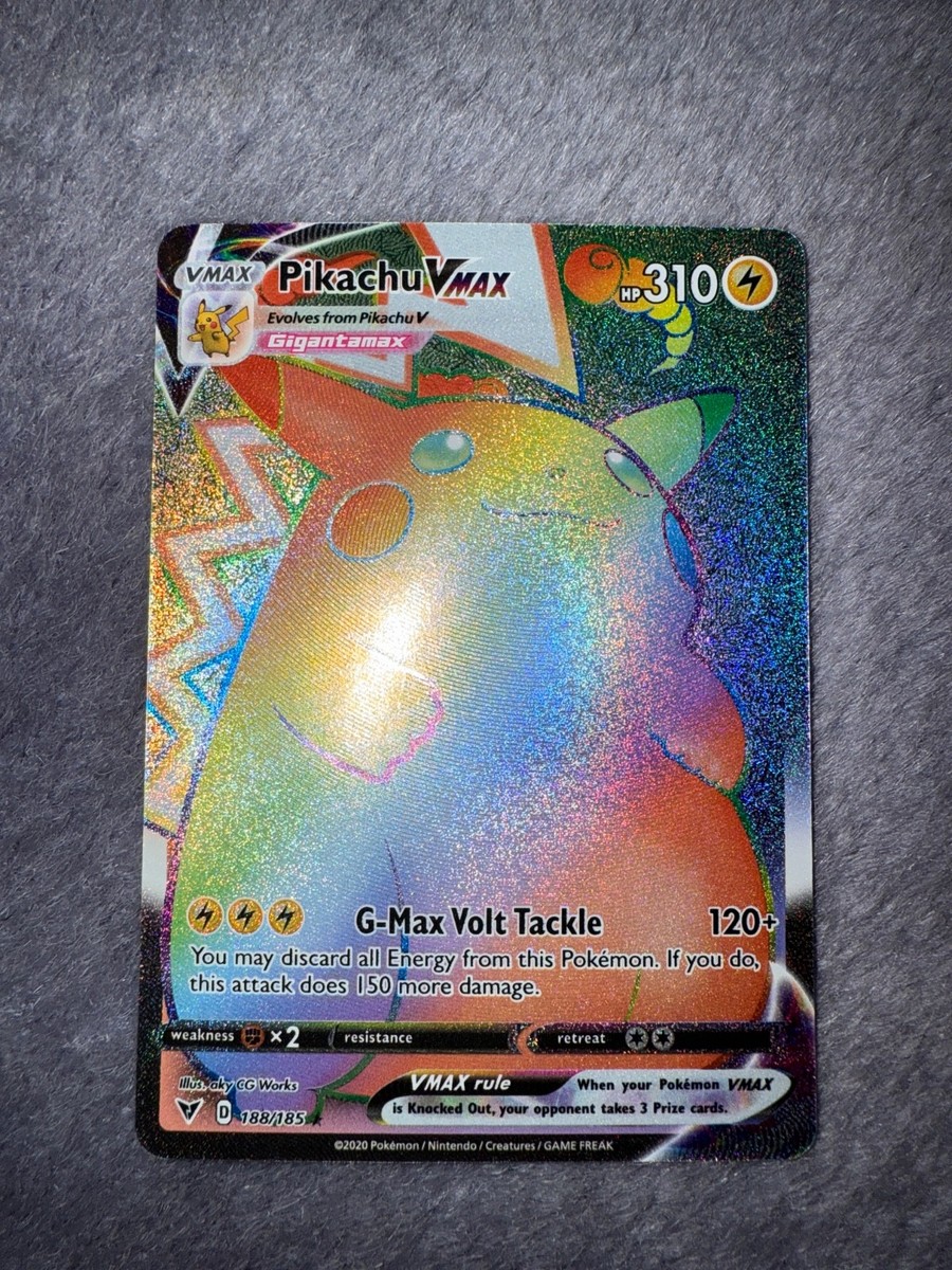 Pokémon Pikachu VMAX 188/185 Vivid Voltage 2020 Secret Rainbow