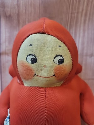 Antique Vintage Cuddle Kuddle Kewpie Cloth Doll Plush Red Rose O