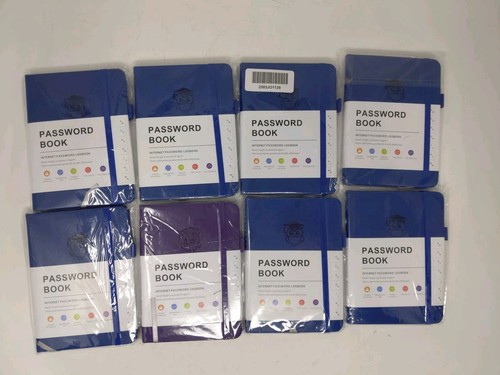 Password internet book logbook solid blue. 9blue, 1 purple. Alphabetical 6" 10pk - Picture 2 of 6