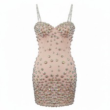 Partytime Formals Light Pink/Cocktail Embellished Prom Dress Size 4