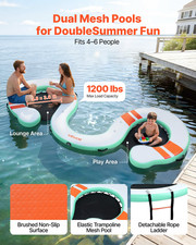 15x6FT Inflatable Floating Dock Platform w/ Ladder Non-Slip Water Mat