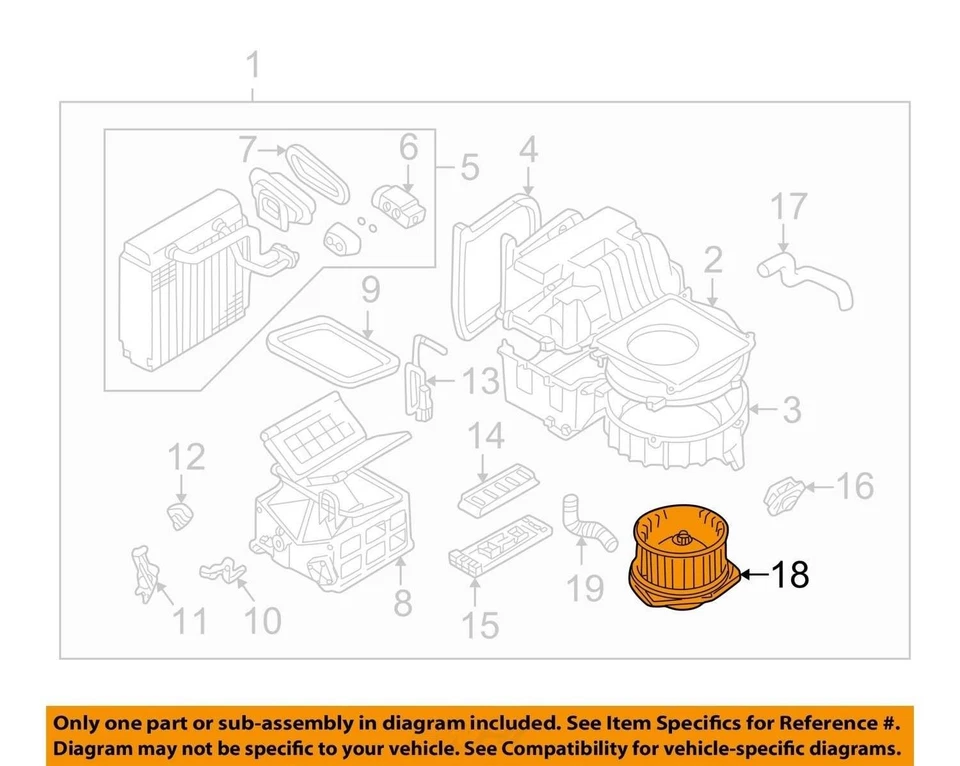 Subaru Forester 2001 calentador ventilador de aire acondicionado motor OEM 105 k millas - LKQ400544503 Foto 4 de 4