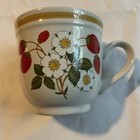 Vintage Strawberries n Cream Stoneware Coffee Mug Japan 1970’s
