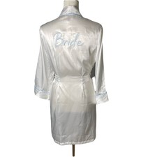 New Linea Donatella White Satin  Bride  Robe Size Small NWT