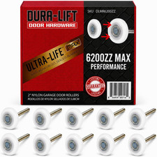 Ultra-Life MAX 2" Sealed 6200ZZ Bearing Nylon Garage Door Roller, 4" Stem, Pack