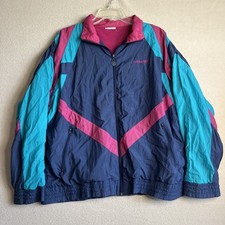 Vintage Adidas Jacket Men's XL Full Zip Windbreaker Retro Stripes 90s Athletic