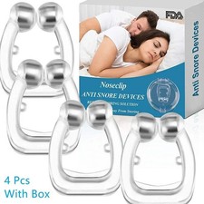 4 Pack Magnetic Anti Snore Nose Clips Silicone Snoring Aid Nasal Breathing Sleep